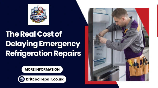 Delaying emergency refrigeration repair leads to costly damage as technician fixes fridge, highlighting risks of late action