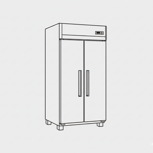 Commercial stainless steel upright single-door fridge, ideal for professional kitchens and catering businesses.